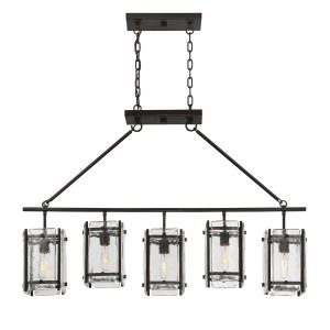 Savoy House - 1-3043-5-13 - Five Light Linear Chandelier - Glenwood - English Bronze