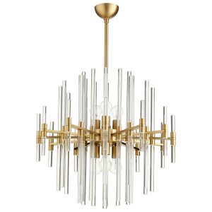 Cyan - 09224 - Six Light Pendant - Aged Brass