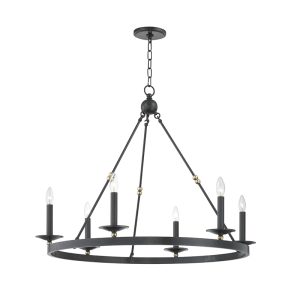 Hudson Valley - 3206-AOB - Six Light Chandelier - Allendale - Aged Brass/Old Bronze