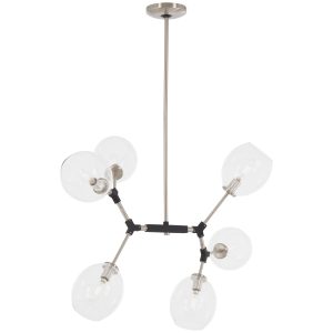 George Kovacs - P1366-619 - Six Light Pendant - Nexpo - Brushed Nickel With Black