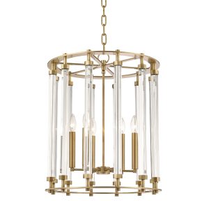Hudson Valley - 2818-AGB - Six Light Lantern - Haddon - Aged Brass