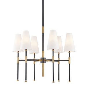 Hudson Valley - 3728-AOB - Six Light Chandelier - Bowery - Aged Brass/Old Bronze