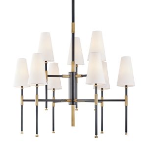 Hudson Valley - 3734-AOB - Nine Light Chandelier - Bowery - Aged Brass/Old Bronze