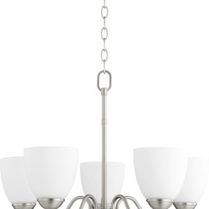 Quorum - 6041-5-65 - Five Light Chandelier - 6041 Chandeliers - Satin Nickel