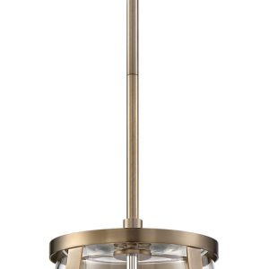 Nuvo Lighting - 60-6697 - One Light Pendant - Bruge - Burnished Brass / Clear