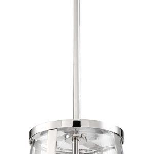 Nuvo Lighting - 60-6698 - One Light Pendant - Bruge - Polished Nickel / Clear Glass