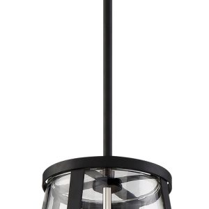 Nuvo Lighting - 60-6699 - One Light Pendant - Bruge - Matte Black / Clear Glass
