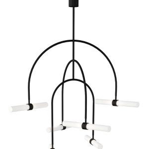 Visual Comfort Modern - 700CLM6B-LED930 - LED Chandelier - Calumn - Nightshade Black