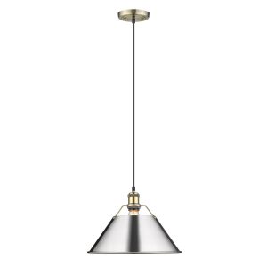 Golden - 3306-L AB-CH - One Light Pendant - Orwell - Aged Brass
