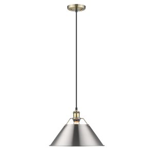 Golden - 3306-L AB-PW - One Light Pendant - Orwell - Aged Brass