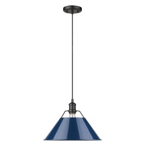 Golden - 3306-L BLK-NVY - One Light Pendant - Orwell - Matte Black