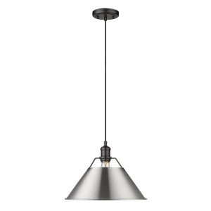 Golden - 3306-L BLK-PW - One Light Pendant - Orwell - Matte Black
