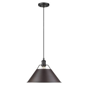 Golden - 3306-L BLK-RBZ - One Light Pendant - Orwell - Matte Black