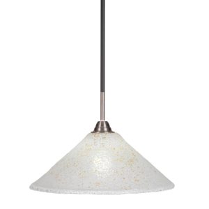 Toltec Lighting - 3401-MBBN-714 - One Light Pendant - Paramount - Matte Black & Brushed Nickel