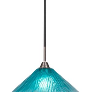 Toltec Lighting - 3401-MBBN-715 - One Light Pendant - Paramount - Matte Black & Brushed Nickel