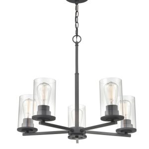 Millennium - 2715-MB - Five Light Chandelier - Verlana - Matte Black