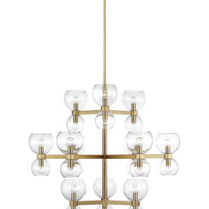 Visual Comfort Studio - KSC10124BBSCG - 24 Light Chandelier - Londyn - Burnished Brass with Clear Glass