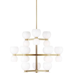 Visual Comfort Studio - KSC10124BBSMG - 24 Light Chandelier - Londyn - Burnished Brass with Milk White Glass