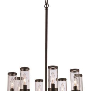 Trans Globe Imports - 71717 BK - Eight Light Chandelier - Black