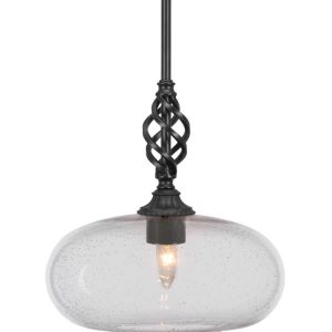 Toltec Lighting - 80-MB-206 - One Light Mini Pendant - Eleganté - Matte Black