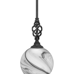 Toltec Lighting - 80-MB-4369 - One Light Mini Pendant - Eleganté - Matte Black