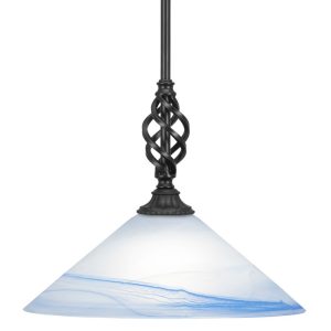 Toltec Lighting - 80-MB-514 - One Light Mini Pendant - Eleganté - Matte Black