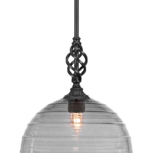 Toltec Lighting - 80-MB-5142 - One Light Mini Pendant - Eleganté - Matte Black