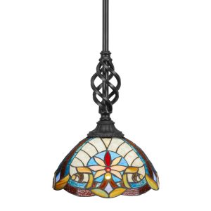 Toltec Lighting - 80-MB-9369 - One Light Mini Pendant - Eleganté - Matte Black