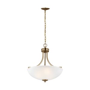 Generation Lighting - 6616503EN3-848 - Three Light Pendant - Geary - Satin Brass