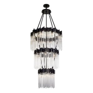 Varaluz - 309C19MBFG - 18 Light Chandelier - Matrix - Matte Black/French Gold