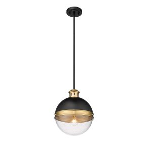 Millennium - 4257-MB/AB - One Light Pendant - Ellmira - Matte Black/Aged Brass