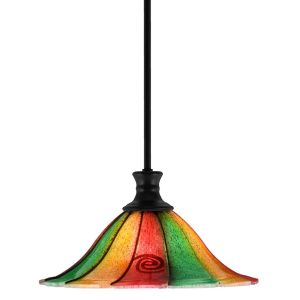 Toltec Lighting - 76-MB-764 - One Light Pendant - Stem - Matte Black