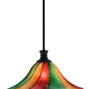 Toltec Lighting - 76-MB-767 - One Light Pendant - Stem - Matte Black
