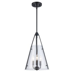 Trans Globe Imports - 11583 BK - Three Light Pendant - Armani - Black