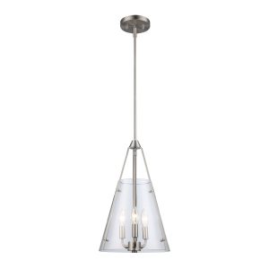 Trans Globe Imports - 11583 BN - Three Light Pendant - Armani - Brushed Nickel
