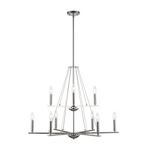 Trans Globe Imports - 11649 BN - Nine Light Pendant - Linden - Brushed Nickel