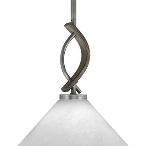 Toltec Lighting - 2901-GPDW-2121 - One Light Mini Pendant - Monterey - Graphite & Painted Distressed Wood-look Metal