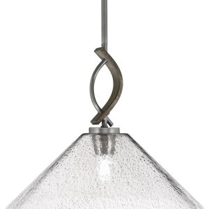 Toltec Lighting - 2901-GPDW-2162 - One Light Mini Pendant - Monterey - Graphite & Painted Distressed Wood-look Metal
