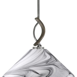 Toltec Lighting - 2901-GPDW-2169 - One Light Mini Pendant - Monterey - Graphite & Painted Distressed Wood-look Metal