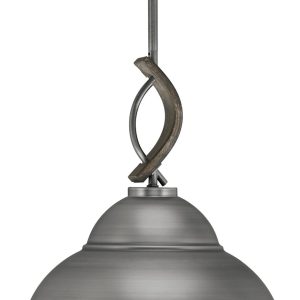 Toltec Lighting - 2901-GPDW-428-GP - One Light Mini Pendant - Monterey - Graphite & Painted Distressed Wood-look Metal