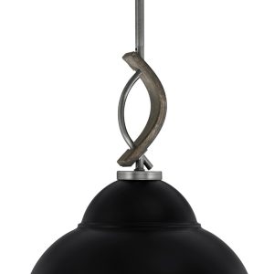 Toltec Lighting - 2901-GPDW-428-MB - One Light Mini Pendant - Monterey - Graphite & Painted Distressed Wood-look Metal