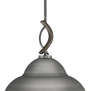 Toltec Lighting - 2901-GPDW-429-GP - One Light Mini Pendant - Monterey - Graphite & Painted Distressed Wood-look Metal