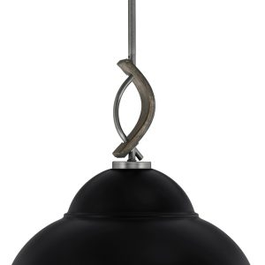 Toltec Lighting - 2901-GPDW-429-MB - One Light Mini Pendant - Monterey - Graphite & Painted Distressed Wood-look Metal