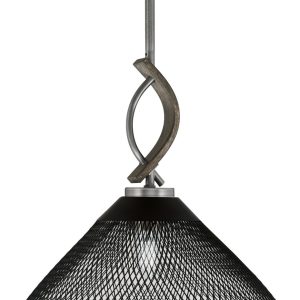 Toltec Lighting - 2901-GPDW-808-MB - One Light Mini Pendant - Monterey - Graphite & Painted Distressed Wood-look Metal