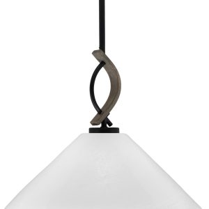 Toltec Lighting - 2901-MBDW-2161 - One Light Mini Pendant - Monterey - Matte Black & Painted Distressed Wood-look Metal