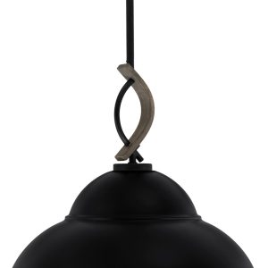 Toltec Lighting - 2901-MBDW-429-MB - One Light Mini Pendant - Monterey - Matte Black & Painted Distressed Wood-look Metal