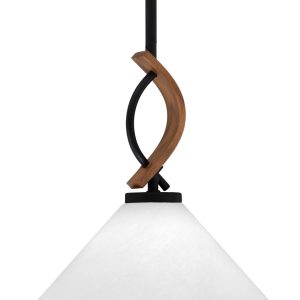 Toltec Lighting - 2901-MBWG-2121 - One Light Mini Pendant - Monterey - Matte Black & Painted Wood-look Metal