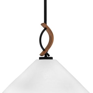 Toltec Lighting - 2901-MBWG-2161 - One Light Mini Pendant - Monterey - Matte Black & Painted Wood-look Metal