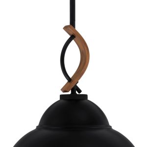 Toltec Lighting - 2901-MBWG-428-MB - One Light Mini Pendant - Monterey - Matte Black & Painted Wood-look Metal