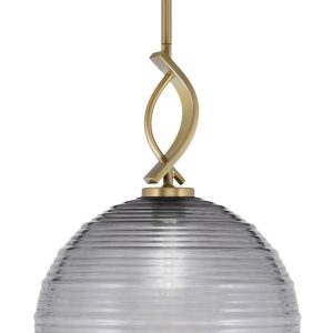 Toltec Lighting - 3901-NAB-5132 - One Light Mini Pendant - Cavella - New Age Brass
